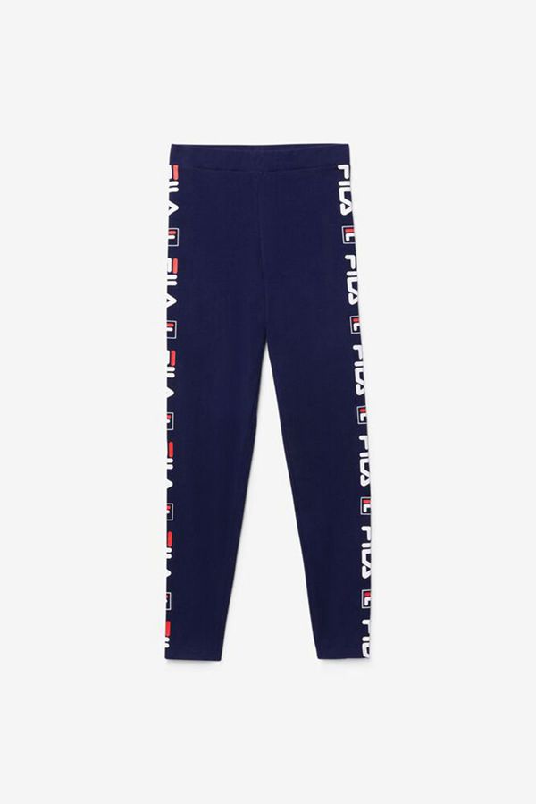 Legging Fila Mulher Azul Marinho/Branco/Vermelhas - Fila Parma High Waisted Workout Portugal Online,